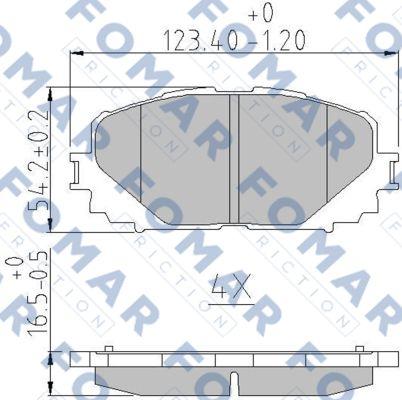 FOMAR Friction FO 235883 - Brake Pad Set, disc brake www.autospares.lv