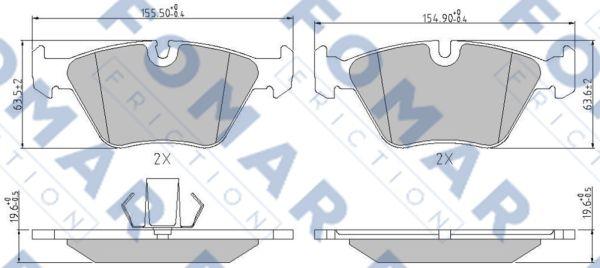 FOMAR Friction FO 237681 - Bremžu uzliku kompl., Disku bremzes www.autospares.lv