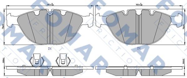 FOMAR Friction FO 228583 - Bremžu uzliku kompl., Disku bremzes www.autospares.lv