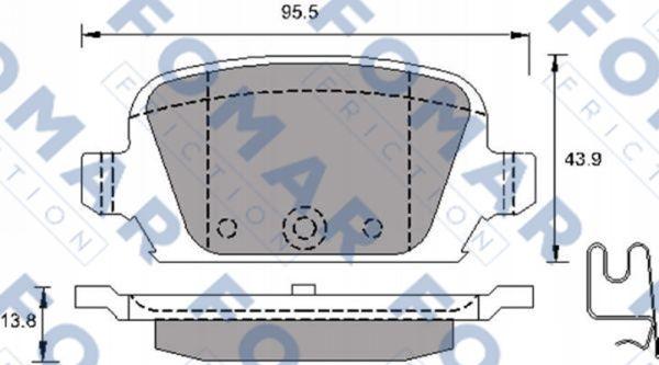 FOMAR Friction FO 790481 - Тормозные колодки, дисковые, комплект www.autospares.lv