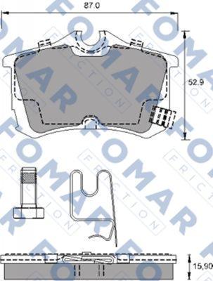 FOMAR Friction FO 790381 - Brake Pad Set, disc brake www.autospares.lv