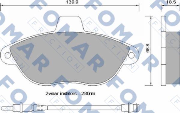 FOMAR Friction FO 742581 - Bremžu uzliku kompl., Disku bremzes www.autospares.lv