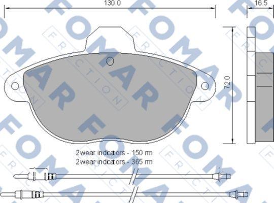 FOMAR Friction FO 765481 - Bremžu uzliku kompl., Disku bremzes www.autospares.lv