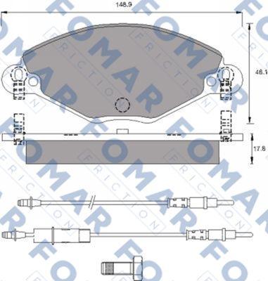 FOMAR Friction FO 787081 - Тормозные колодки, дисковые, комплект www.autospares.lv