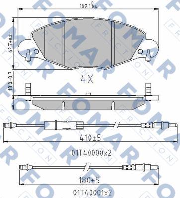 FOMAR Friction FO 787181 - Bremžu uzliku kompl., Disku bremzes autospares.lv