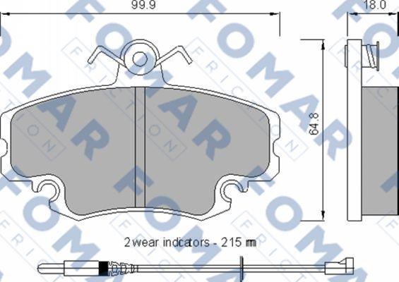 FOMAR Friction FO 724281 - Bremžu uzliku kompl., Disku bremzes www.autospares.lv