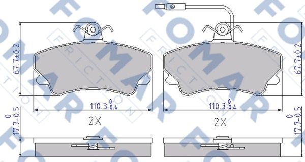 FOMAR Friction FO 725981 - Bremžu uzliku kompl., Disku bremzes www.autospares.lv