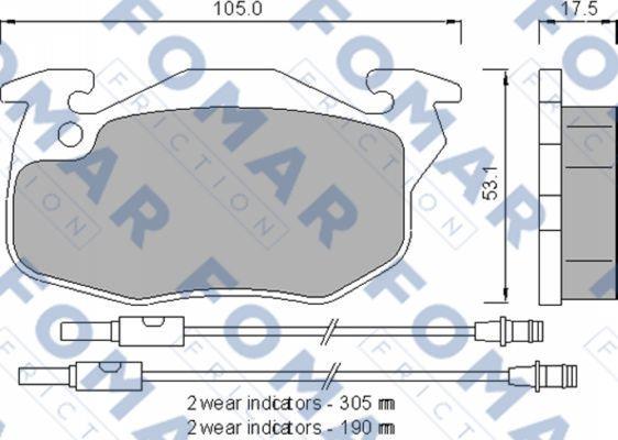 FOMAR Friction FO 721281 - Bremžu uzliku kompl., Disku bremzes www.autospares.lv