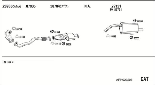 Fonos ARK027296 - Izplūdes gāzu sistēma www.autospares.lv