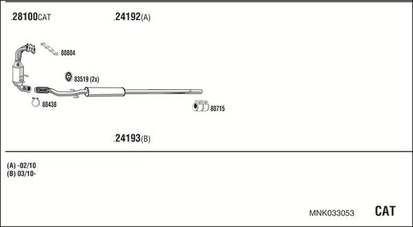 Fonos MNK033053 - Izplūdes gāzu sistēma www.autospares.lv