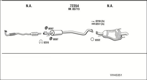 Fonos VH45351 - Izplūdes gāzu sistēma www.autospares.lv