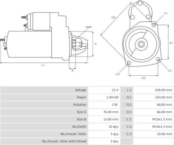 FORD E9OF11000AA - Starteris www.autospares.lv