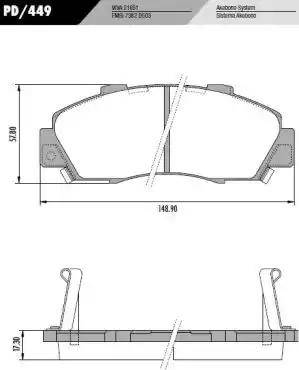 FRAS-LE PD/449 - Тормозные колодки, дисковые, комплект www.autospares.lv