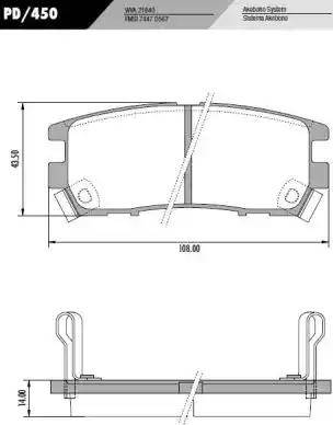 FRAS-LE PD450 - Тормозные колодки, дисковые, комплект www.autospares.lv