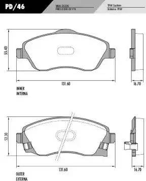 FRAS-LE PD46 - Brake Pad Set, disc brake www.autospares.lv