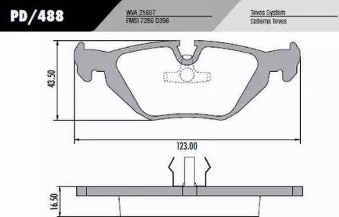 FRAS-LE PD488 - Тормозные колодки, дисковые, комплект www.autospares.lv