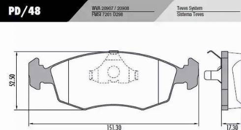 FRAS-LE PD48 - Тормозные колодки, дисковые, комплект www.autospares.lv