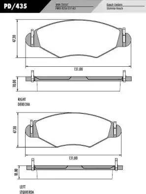 FRAS-LE PD/435 - Тормозные колодки, дисковые, комплект www.autospares.lv