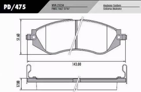 FRAS-LE PD/475 - Тормозные колодки, дисковые, комплект www.autospares.lv