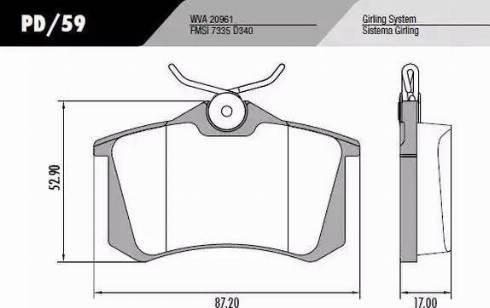 FRAS-LE PD/59 - Brake Pad Set, disc brake www.autospares.lv