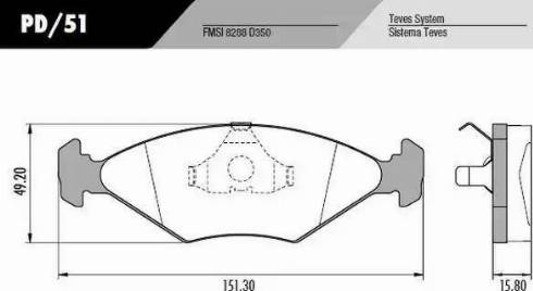 FRAS-LE PD51 - Тормозные колодки, дисковые, комплект www.autospares.lv