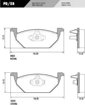 FRAS-LE PD58 - Bremžu uzliku kompl., Disku bremzes www.autospares.lv