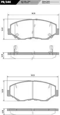 FRAS-LE PD/644 - Тормозные колодки, дисковые, комплект www.autospares.lv