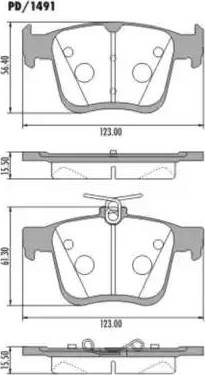 FRAS-LE PD/1491 - Тормозные колодки, дисковые, комплект www.autospares.lv