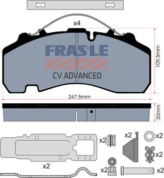 FRAS-LE PD/141-K021-CV - Brake Pad Set, disc brake www.autospares.lv