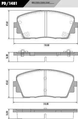 FRAS-LE PD/1481 - Тормозные колодки, дисковые, комплект www.autospares.lv