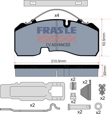 FRAS-LE PD/142-K023-CV - Bremžu uzliku kompl., Disku bremzes www.autospares.lv