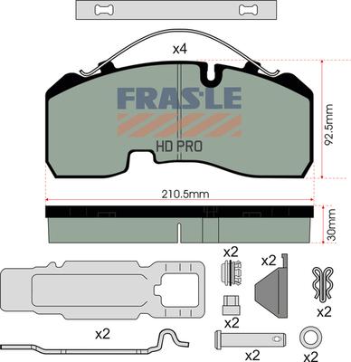 FRAS-LE PD/142-K023-HD - Bremžu uzliku kompl., Disku bremzes www.autospares.lv