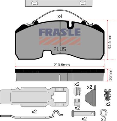 FRAS-LE PD/142-K023-PLUS - Bremžu uzliku kompl., Disku bremzes www.autospares.lv