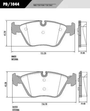 FRAS-LE PD/1044 - Bremžu uzliku kompl., Disku bremzes autospares.lv