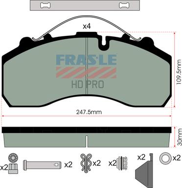 FRAS-LE PD/116-K020-HD - Brake Pad Set, disc brake www.autospares.lv