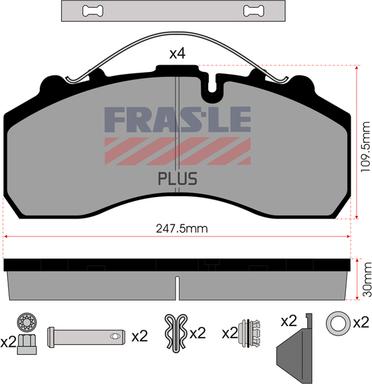 FRAS-LE PD/116-K020-PLUS - Brake Pad Set, disc brake www.autospares.lv