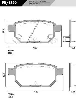 FRAS-LE PD/1320 - Тормозные колодки, дисковые, комплект www.autospares.lv