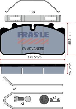 FRAS-LE PD/124-K018-CV - Brake Pad Set, disc brake www.autospares.lv