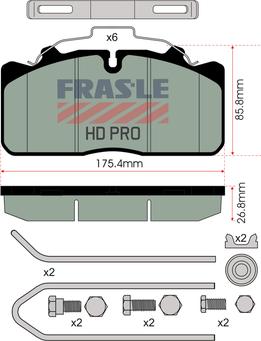 FRAS-LE PD/124-K018-HD - Brake Pad Set, disc brake www.autospares.lv