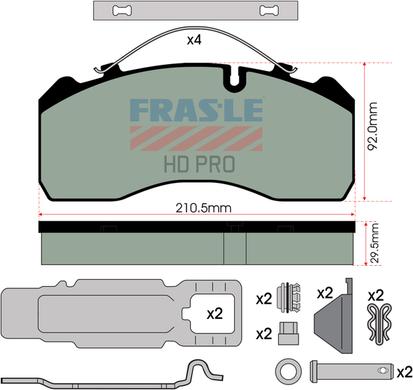 FRAS-LE PD/120-K023-HD - Brake Pad Set, disc brake www.autospares.lv