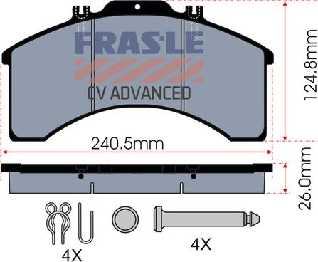 FRAS-LE PD/128-K005-CV - Bremžu uzliku kompl., Disku bremzes www.autospares.lv