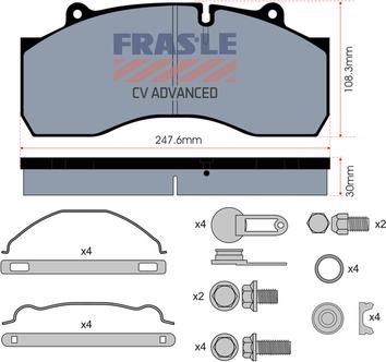 FRAS-LE PD/170-K016-CV - Bremžu uzliku kompl., Disku bremzes autospares.lv