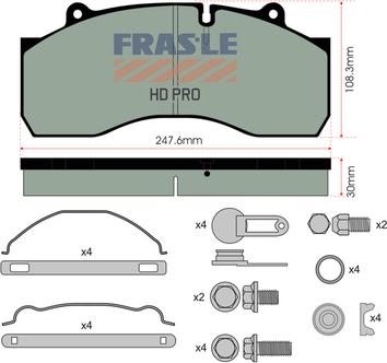 FRAS-LE PD/170-K016-HD - Bremžu uzliku kompl., Disku bremzes autospares.lv