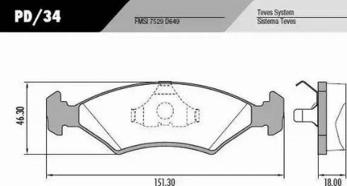 FRAS-LE PD/34 - Bremžu uzliku kompl., Disku bremzes autospares.lv