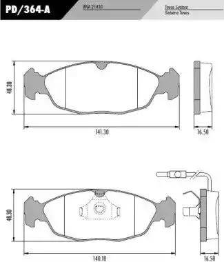 FRAS-LE PD364A - Brake Pad Set, disc brake www.autospares.lv