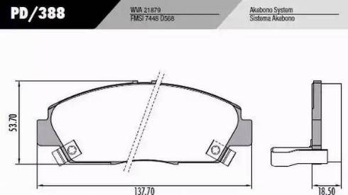 FRAS-LE PD388 - Brake Pad Set, disc brake www.autospares.lv