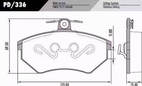 FRAS-LE PD336 - Тормозные колодки, дисковые, комплект www.autospares.lv