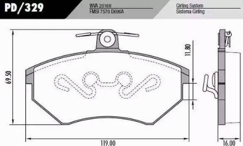 FRAS-LE PD329 - Тормозные колодки, дисковые, комплект www.autospares.lv