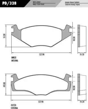 FRAS-LE PD328 - Тормозные колодки, дисковые, комплект www.autospares.lv