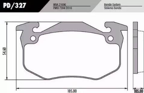 FRAS-LE PD/327 - Brake Pad Set, disc brake www.autospares.lv